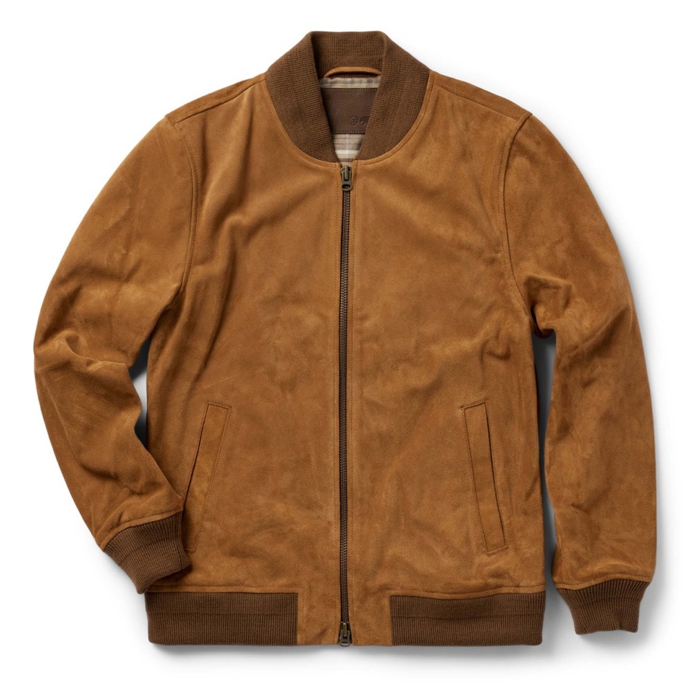 Taylor Stitch Men’s large The Bomber Jacket coat
in Sierra Suede brown new